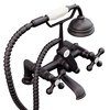 Cambridge Plumbing Clawfoot Tub Deck Mount Brass Faucet with Hand Held Shower-Oil Rubbed Bronze CAM463-2-ORB